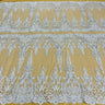 Beaded Corded Bridal Lace Fabric
