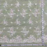 Corded Bridal Lace Fabric - Sage/Pink, Rainbow, Camel/Yellow, Silver, 51" Width (1 Yard)