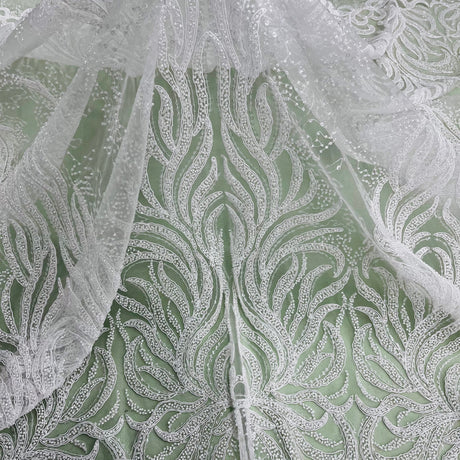 Beaded Sequined Bridal Lace Fabric