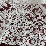 Beaded Corded Bridal Lace Fabric