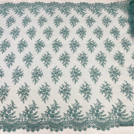 Beaded 3D Floral Lace Pistachio