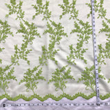Beaded Corded Bridal Lace Fabric 52" Peach Lime Green