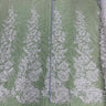 1 Yard Exquisite Beaded Lace Fabric Embroidered on Polyester Net Mesh