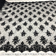 Beaded Embroidered Lace Black Mesh