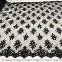 Beaded Embroidered Lace Black Mesh