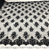 Beaded Embroidered Lace Black Mesh