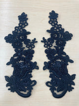 Beaded Floral Lace Applique Mesh