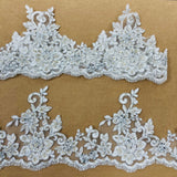 Beaded Corded Floral Lace Trim