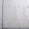 1 Yard Beaded and Corded Bridal Lace Fabric Embroidered on Polyester Net Mesh