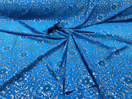 Bandanna Print Nylon Spandex Fabric - Bandanna Print, 58" Width (1 Yard)