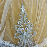 Beaded Embroidered Lace Fabric