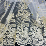Beaded Corded Lace Fabric