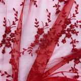 Beaded Lace Fabric on Polyester Net Mesh 54"