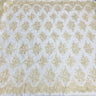 1 Yard Corded Bridal Lace Fabric Embroidered on 100% Polyester Net Mesh White