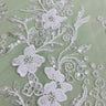 Beaded Lace Fabric on Polyester Net Mesh 54"