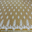 Beaded Corded Floral Bridal Lace Fabric 54"