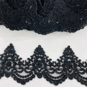 Beaded Corded Lace Trim 4.5" Polyester Net Mesh