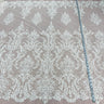 1 Yard Exquisite Bridal Lace Fabric Embroidered on 100% Polyester Net Mesh White