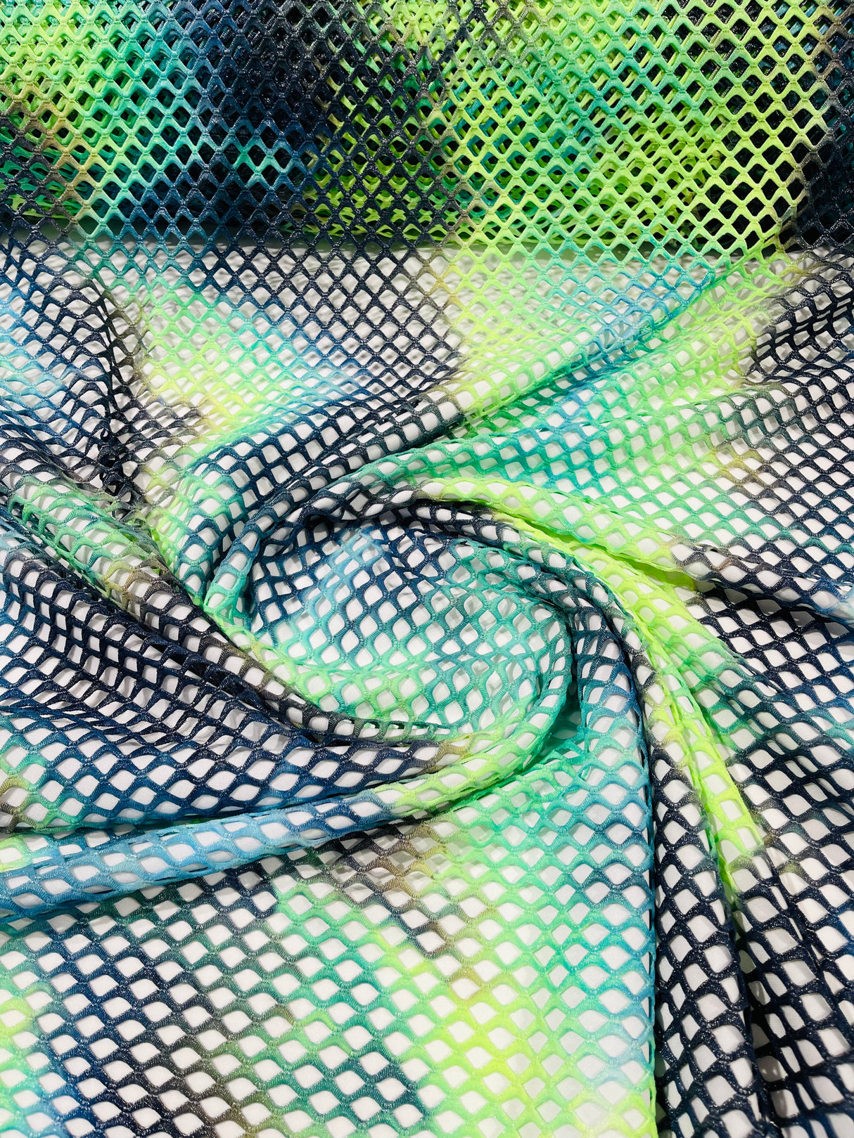Fishnet Diamond Stretch Fishnet Fabric - 58" Width, 4-Way Stretch, Diamond Mesh, Multi Color (1 Yard)