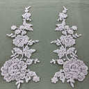 Beaded Corded Floral Lace Applique
