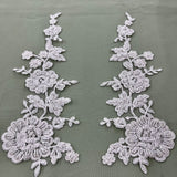Beaded Corded Floral Lace Applique