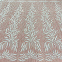Beaded & Corded Bridal Lace Fabric - Embroidered Net Mesh, 58" Width (1 Yard)