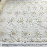 1 Yard Beaded Lace Fabric Embroidered 100 Percent Polyester Net Mesh 50 inch Width