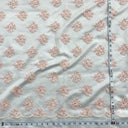 Beaded Lace Fabric Embroidered On 100 Percent Polyester Net Mesh - Black With Lilac, 52" Width (1 Yard)