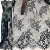 3 Yards Chantilly Embroidered Lace Fabric with Eyelash Scallop