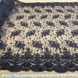 Beaded Corded Bridal Lace Fabric - Black, Navy, 51" Width (1 Yard)
