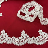 Beaded Corded Lace Trim 3" Polyester Mesh