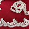 Beaded Corded Lace Trim 3" Polyester Mesh