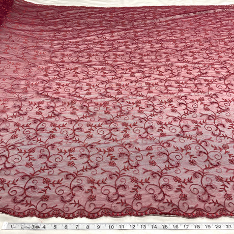 Beaded Lace Mesh Red
