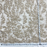 1 Yard Beaded Lace Fabric Embroidered 100 Percent Polyester Net Mesh 54 inch Width