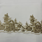 Beaded Corded Floral Lace Trim
