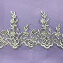 Beaded Corded Lace Trim Ivory Silver