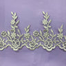 Beaded Corded Lace Trim Ivory Silver