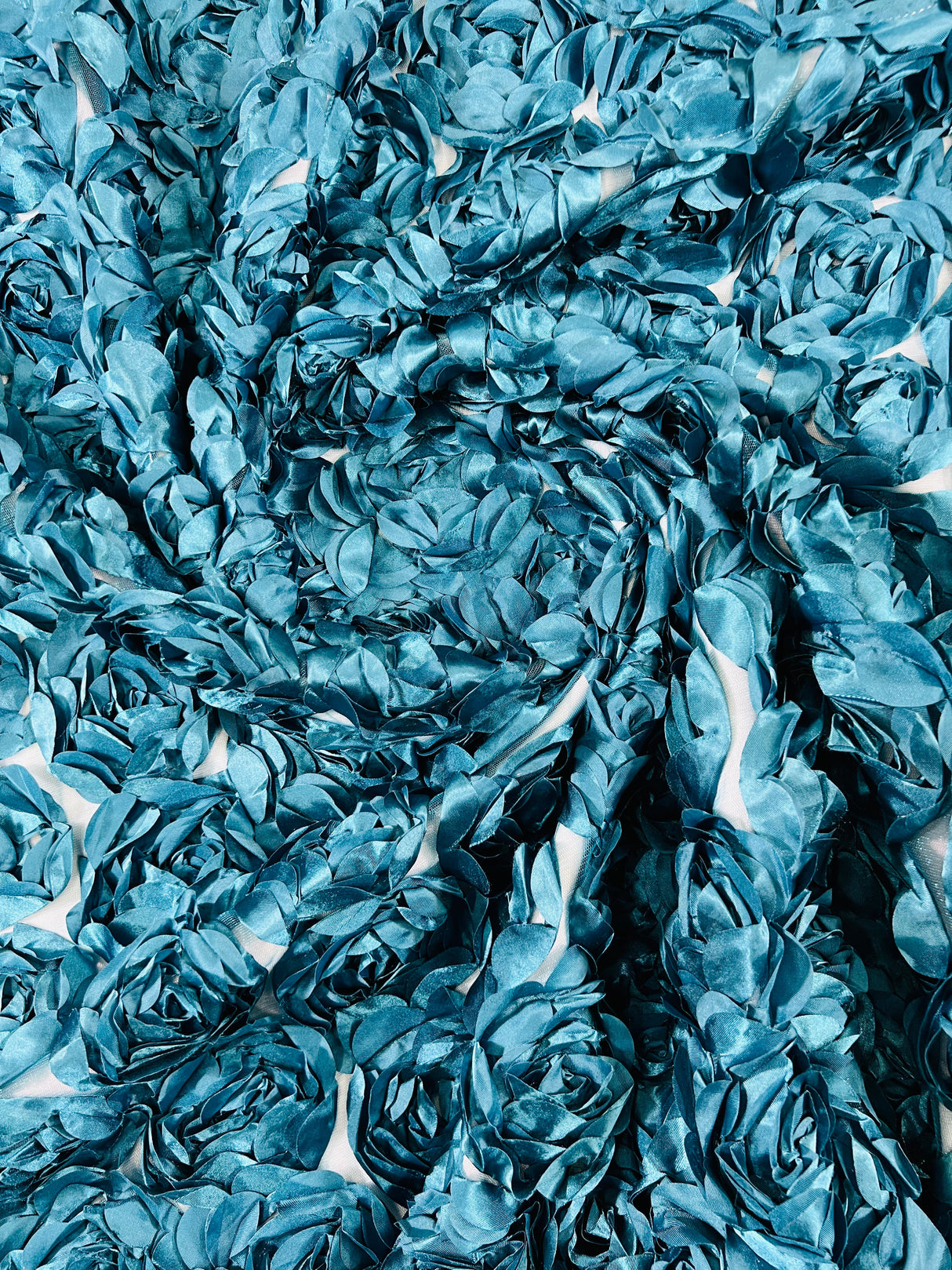 3D Roses On A Mesh Fabric - 54" Width, Color Options (1 Yard)