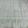 1 Yard Corded Bridal Lace Fabric Embroidered on Polyester Net Mesh