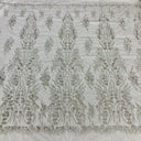 Beaded Lace Fabric on Polyester Net Mesh 52"