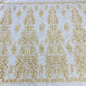1 Yard Beaded Lace Fabric Embroidered on 100% Polyester Net Mesh | Lace USA - GD-13276 - Ivory