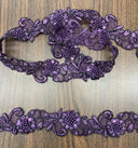 Beaded Corded Lace Trim Organza