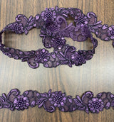 Beaded Corded Lace Trim Organza