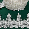 Beaded Corded Lace Trim on Polyester Organza 6"