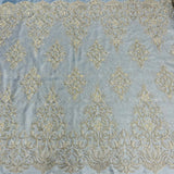 1 Yard Beaded & Corded Bridal Lace Fabric, White, Ivory, Champagne, and Blush
