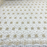 Corded Bridal Lace Fabric 100% Polyester Net Mesh 52"