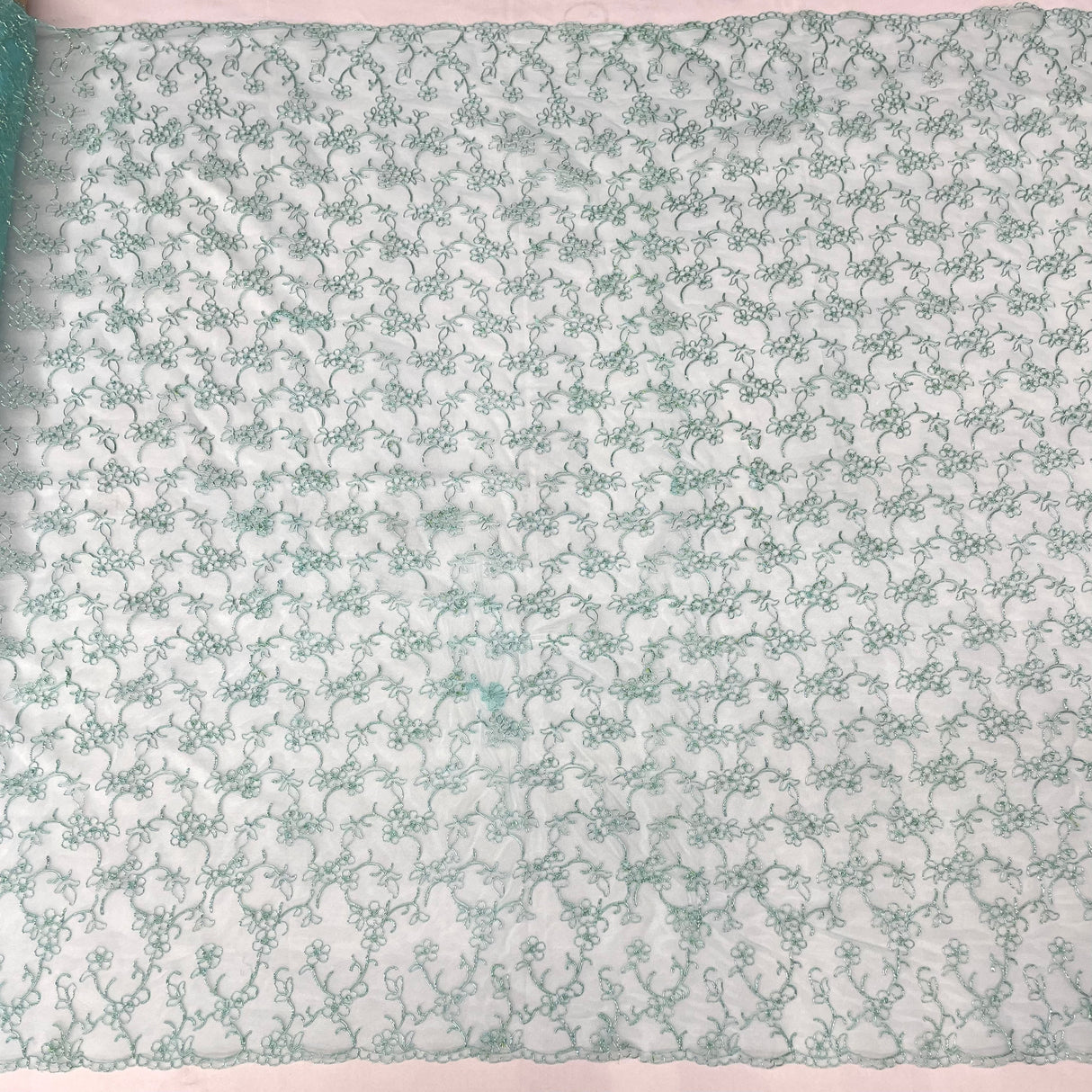 Corded Bridal Lace Fabric 54" Polyester Net Mesh