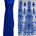 Beaded Embroidered Lace Mesh Royal Blue