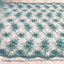 Beaded Lace Fabric on Polyester Net Mesh