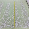 1 Yard Beaded Lace Fabric Embroidered on 100% Polyester Net Mesh